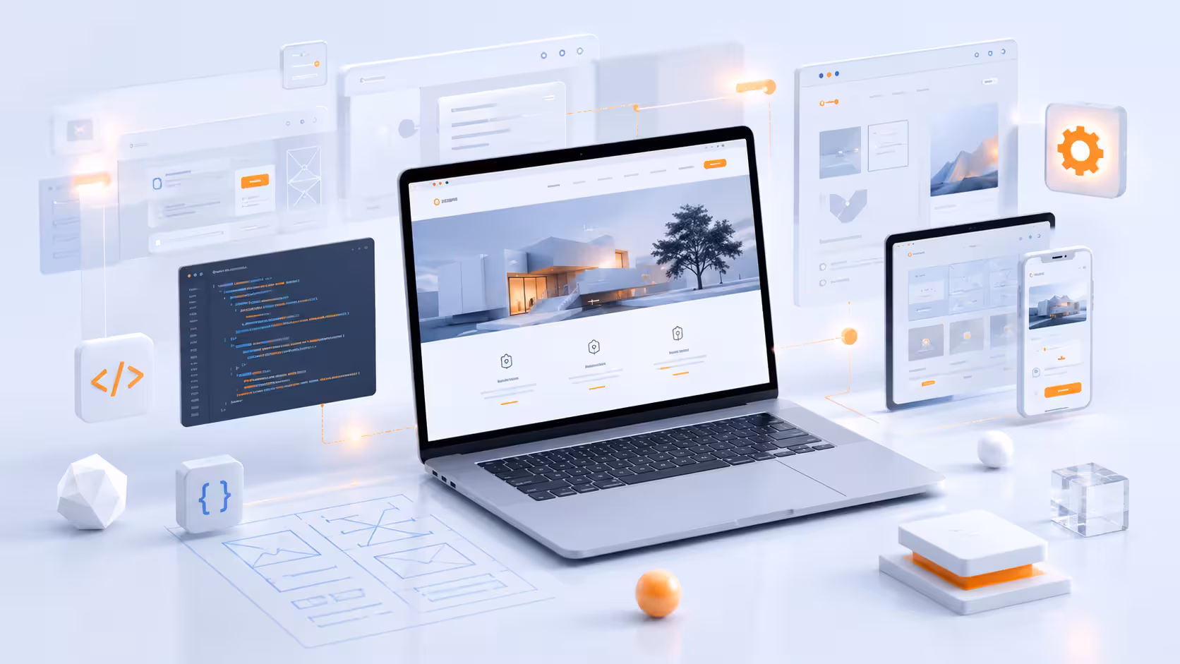Custom Website Development service visualization for Rigic Global Solutions